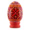 Geometrical Red Ukrainian Wooden Easter Egg Pysanka on a Stand 3 Inches